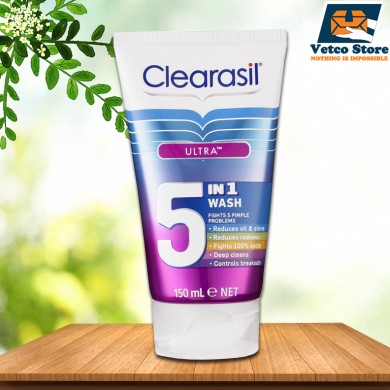 Sữa Rửa Mặt Clearasil 5 Trong 1 Hết Nhờn Sạch Mụn Của Úc 150ml